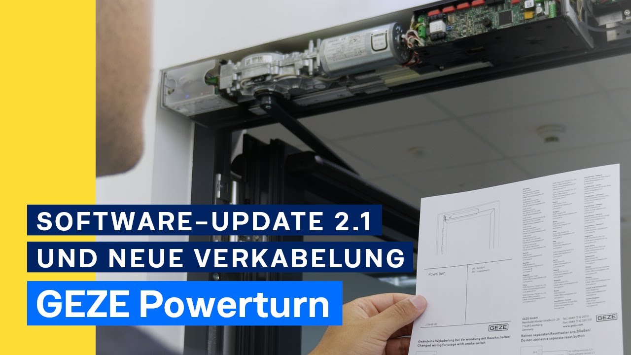 Powerturn Software Update 2.1 Mit dem Update auf die Version 2.1 ist der Powerturn ein starker Drehtürantrieb, der alle Funktionalitäten vereint.